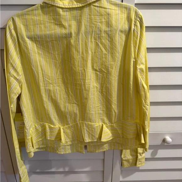 CAbi Yellow Striped Button Down Shirt - Picture 5 of 6